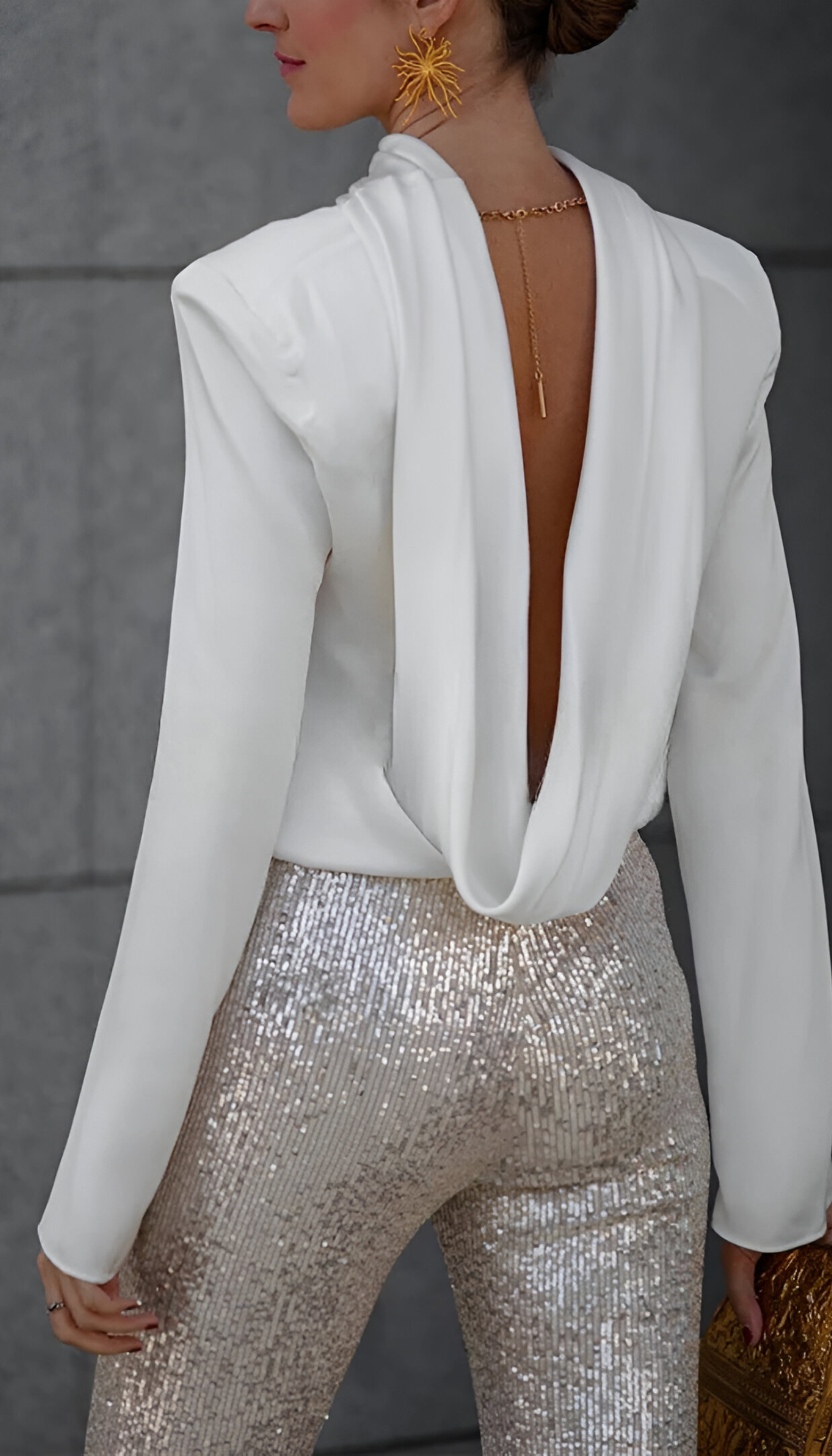 Zari™ | Pantalon Évasé à Paillettes Élégant