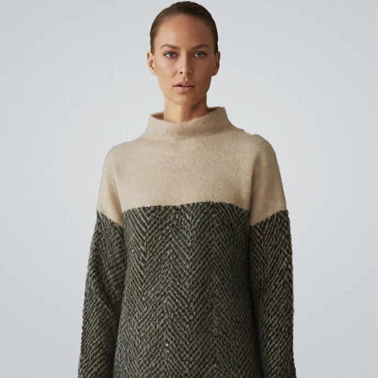 Celeste™ | Pull Col Roulé de Luxe avec Motif Chevron